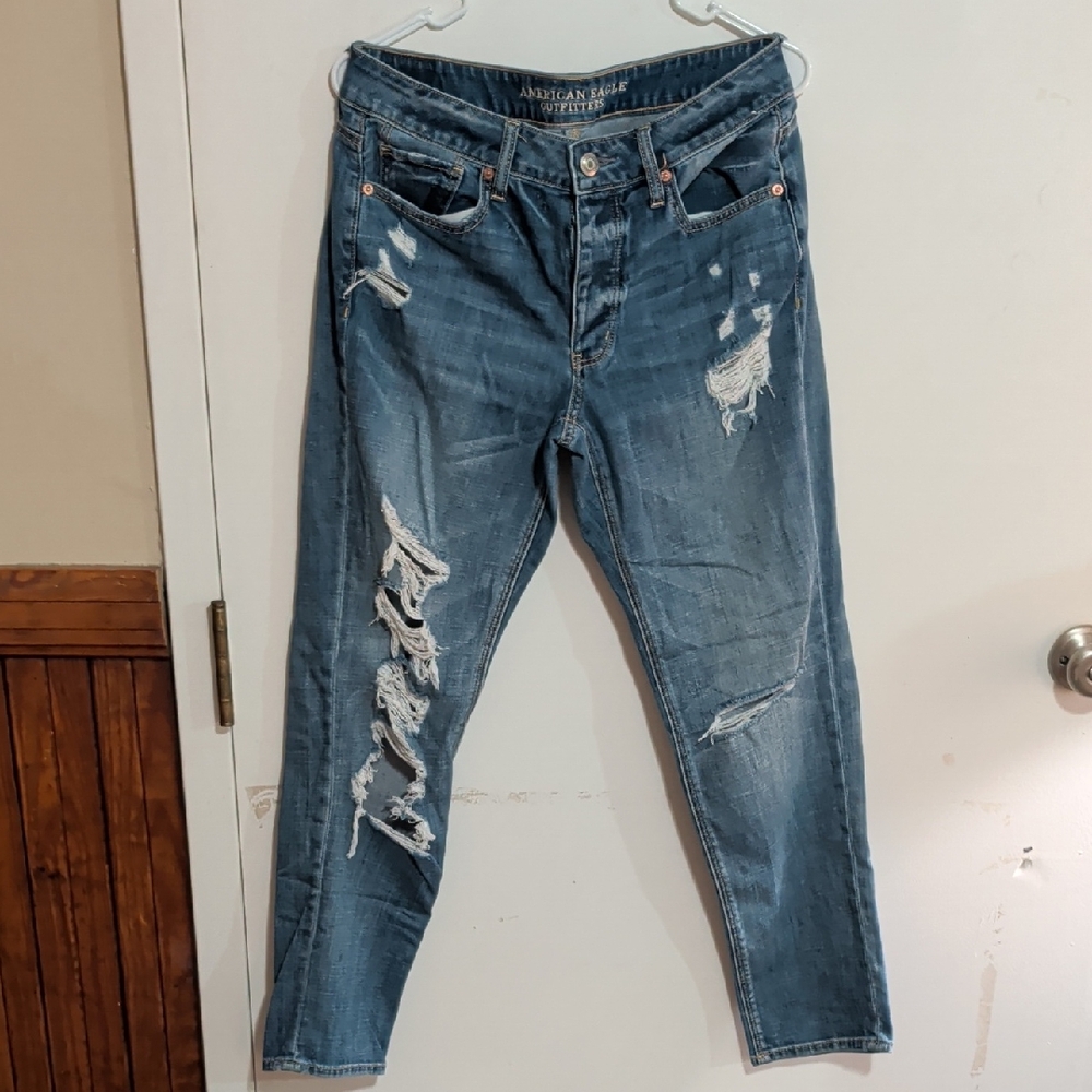 American Eagle Outfitters Women's Ripped Jeans - Blue